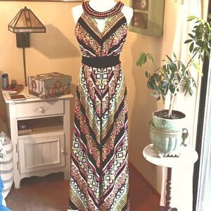 RN Studio By Ronni Nicole Embellished Maxi Dress. Boho. Beaded.